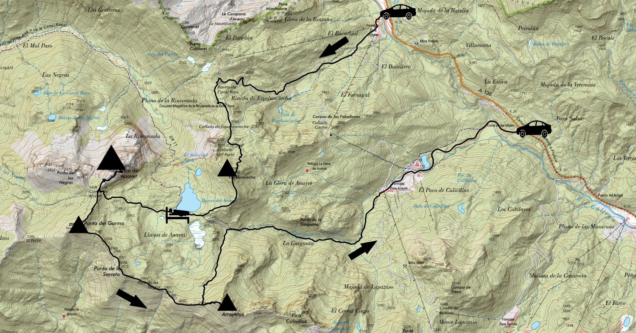 Mapa de la ruta realizada tomado en el visor Iberpix